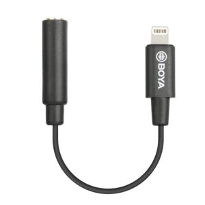 Adaptador Boya BY-K3, TRRS hembra 3.5mm a Lightning macho, para Iphone Ipad Ipod