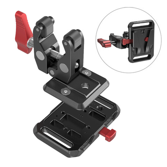 206d30_5b4c35dcc28c458b994fbb8b596382femv2 Porta baterías Quick Release V-Mount SmallRig 2989 con tenaza de acople