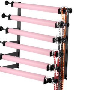 Estructura mecánica tipo cortina para 6 rollos