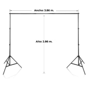 Estructura Heavy Duty para Fondos de Estudio - Alto 2.86m, Ancho 3.86m.