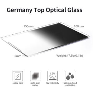 Filtro rectangular K&F Concept GND8 (3 pasos) de 100x150x2mm, cambio suave