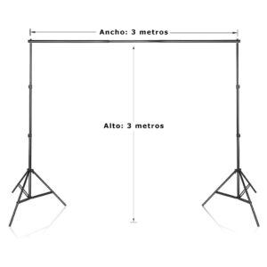 Estructura B017 para fondos, 3m x 3m, 4 secciones, aluminio