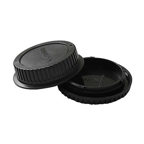 SKU0074 - Foto 1 Kit de tapa de cuerpo de camara CANON EOS y tapa trasera lente tipo EF