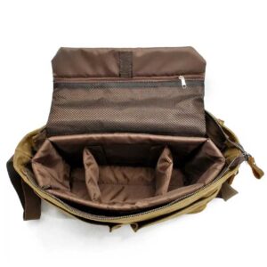 Bolso retro de hombro para cámara, cuero vegano, caqui