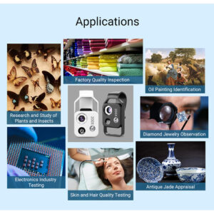 Lente microscopio para celular 200x con luz LED Apexel APL-MS002