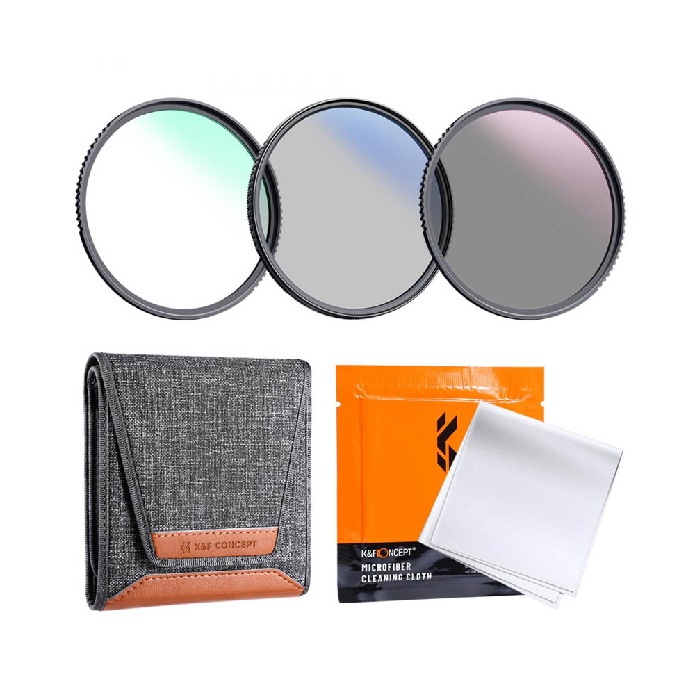 SKU2663 - Foto 1 Kit de filtros K&F Concept Keen Series 40.5mm, capa azul (MCUV + CPL + ND4)