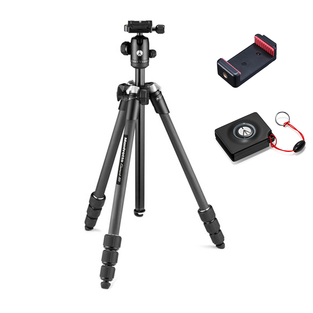 SKU2702 - Foto 1 Trípode Manfrotto fibra de carbono Element MII Mobile Bluetooth / cámaras y celulares, bolso, 160cm, 8kg.