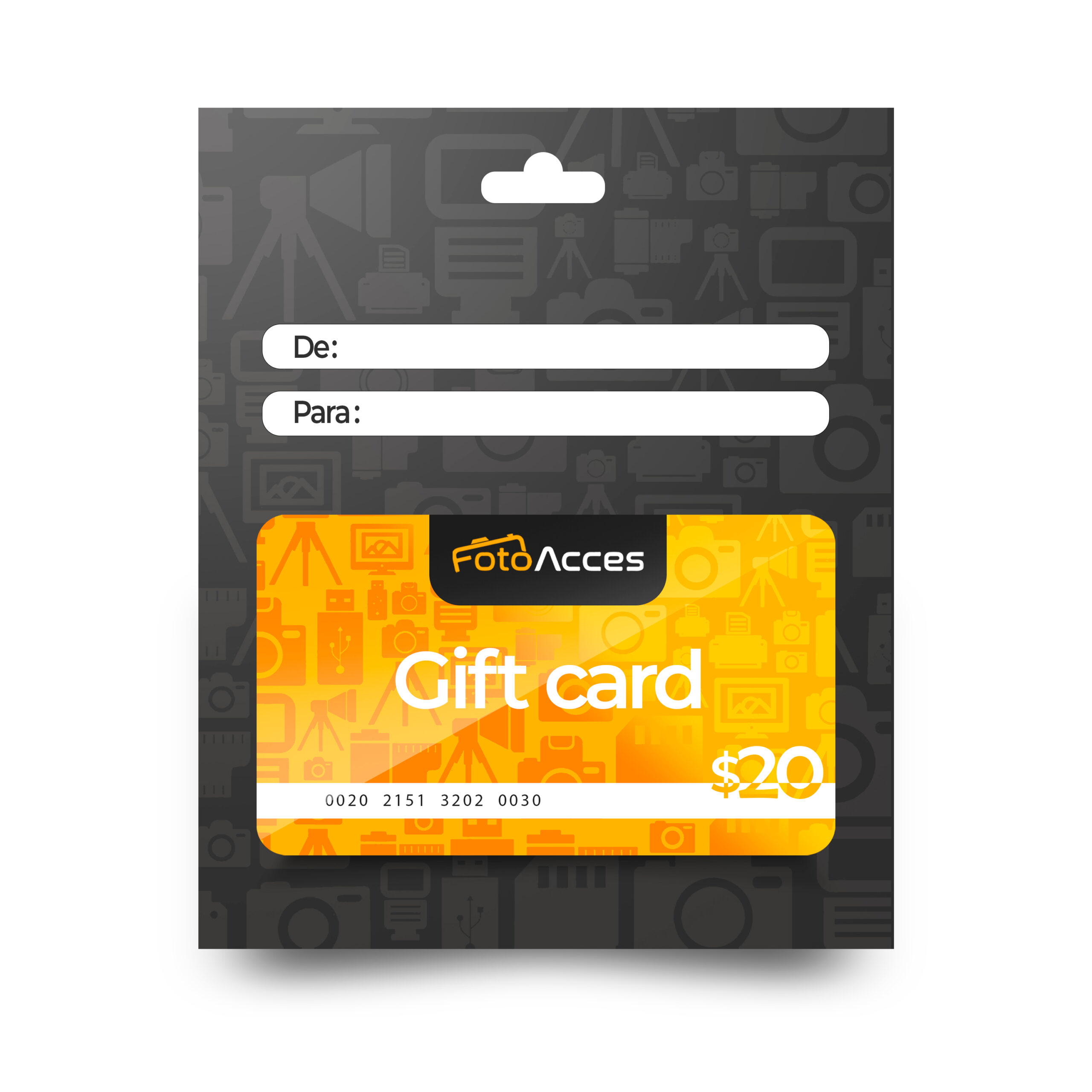 SKU2820 - 1 Tarjeta de regalo de $20