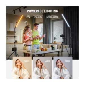 Kit de 2 Barras LED Bicolor NEEWER BH20B de 21 watts, pedestales y filtros de colores