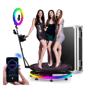 Maquina giratoria photo booth 360 NEEWER con Aro de luz RGB (R360)