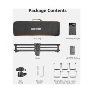 Slider Motorizado NEEWER ER1, 120cm, fibra de carbono