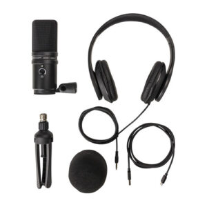 Kit para Podcast ZOOM  ZUM-2PMP, con micrófono dinámico, auriculares, trípode, cable USB-C de 2m