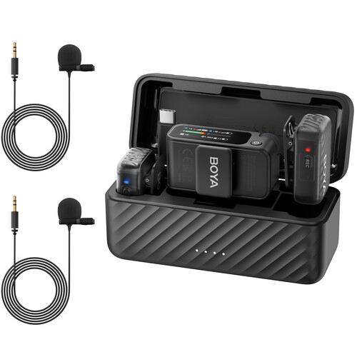 SKU3468 - 1 Kit de Microfonos inalambricos profesionales Boyamic 2, 32bits, grabadora, + corbateros
